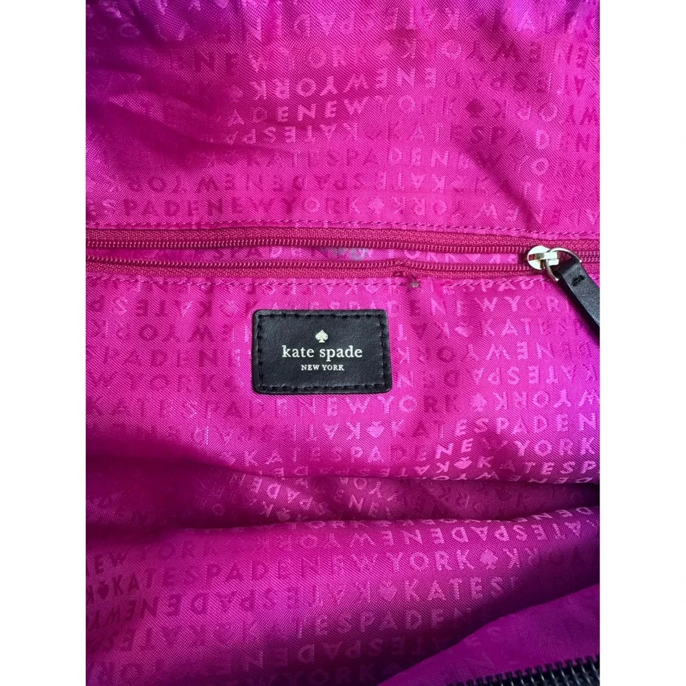 Kate Spade Weekender Bag Womens Large Black White Striped Packable